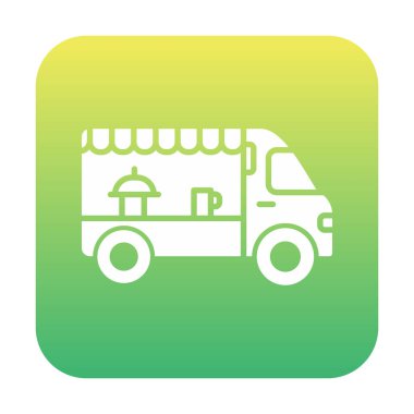 Beyaz arkaplanda yiyecek kamyonu vektör çizimi