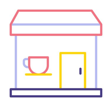 Kahve dükkanı ikonu. Basit logo