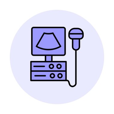 Ultrason Makinesi Web simgesi basit illüstrasyon