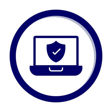 Güvenli dizüstü bilgisayar ikonu vektör çizimi