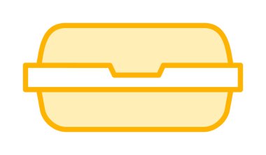 yiyecek kabı ikonu vektör illüstrasyonu