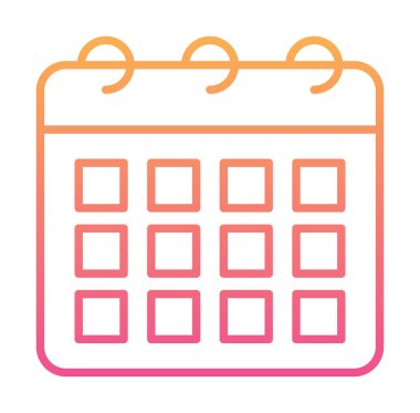 Takvim düzlüğü simgesi, vektör illüstrasyonu 