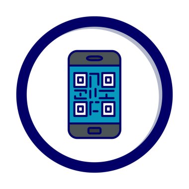 Akıllı telefon ekranındaki qr kodu beyaz arkaplanda izole edilmiş