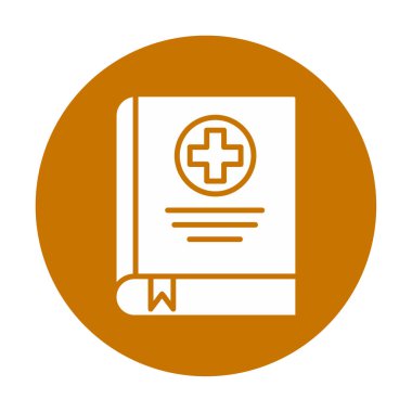 tıp kitabı web simgesi, vektör illüstrasyonu