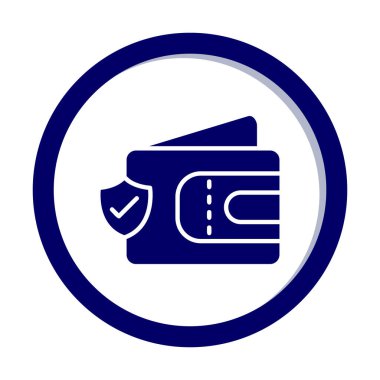 Basit Cüzdan Güvenliği simgesi, vektör illüstrasyonu