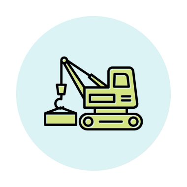 Yapı vinç simgesi, vektör illüstrasyon tasarımı