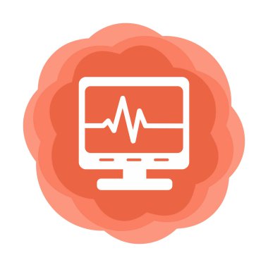Ecg Okuma simgesi, vektör illüstrasyonu  