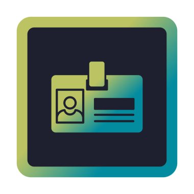 kimlik kartı simgesi, vektör illüstrasyonu basit tasarım