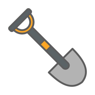 Bahçe küreği ikonu. Kürek karikatür simgesinin vektör çizimi                 