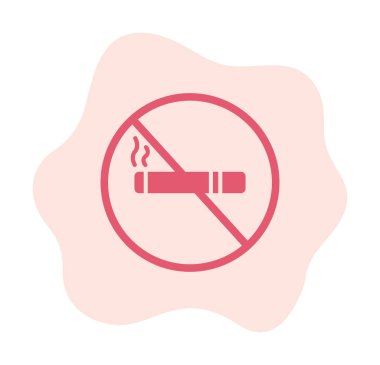 Beyaz arkaplanda sigara içme vektörü illüstrasyonu yok