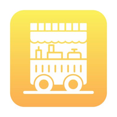 Yemek arabası simgesinin vektör illüstrasyonu 