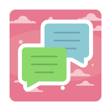 Basit konuşma baloncukları Konuşma simgesi, vektör illüstrasyonu