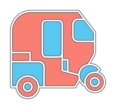 Tuk Tuk simge vektör illüstrasyonu