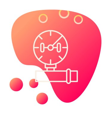 düz ölçü manometre simgesi düz vektör. 