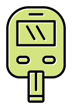 Glucometer simgesi, vektör illüstrasyonu basit tasarım