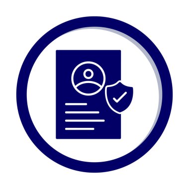 İşaretli işaret simgesi, vektör illüstrasyonlu profil belgesi