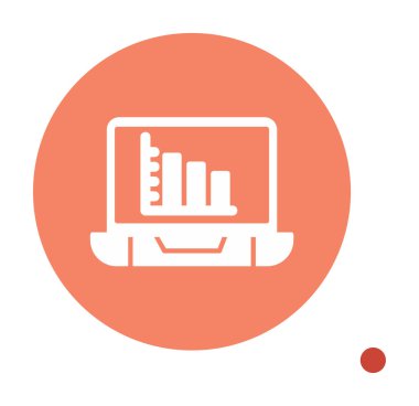 Çevrimiçi Bar Grafik simgesi vektör illüstrasyonu