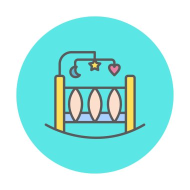  Crib icon vector illustration