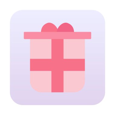 hediye kutusu simgesi, vektör illüstrasyonu basit tasarım