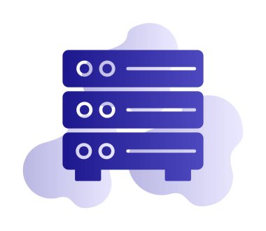 Sunucu simgesi tasarımı, vektör illüstrasyonu                
