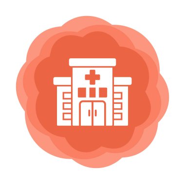 Hastane binası simgesi vektör illüstrasyonu