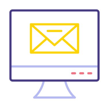 Basit e- posta simgesi, vektör illüstrasyonu