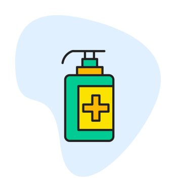 Bir dezenfektan şişesinin basit bir çizimi