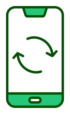 Smartphone Veri Eşzamanlamasının vektör çizimi 