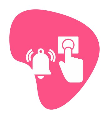 Acil durum alarm düğmesine basın Web simgesi, vektör illüstrasyonu 