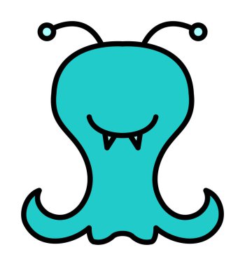 Sevimli uzaylı karakter Vektör illüstrasyonu