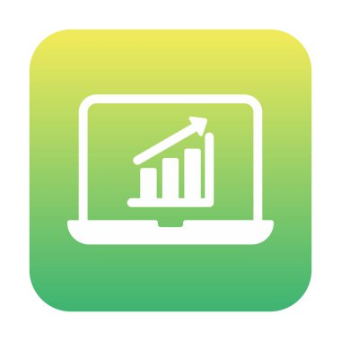 Dizüstü bilgisayarda basit büyüme grafiği, vektör illüstrasyonu