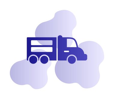 Web ve mobil uygulama tasarımınız için kamyon simgesi vektörü, dağıtım kamyonu logosu konsepti