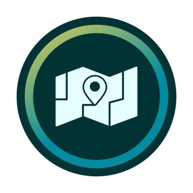 GPS konum vektörü simgesine sahip harita