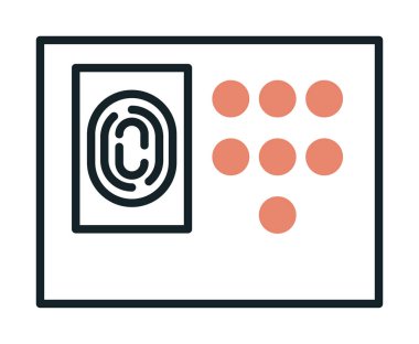 Güvenlik sistemi simgesi vektör illüstrasyonu