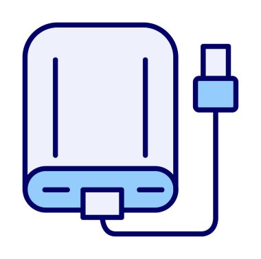 harici sabit disk simgesi, vektör illüstrasyonu basit tasarım