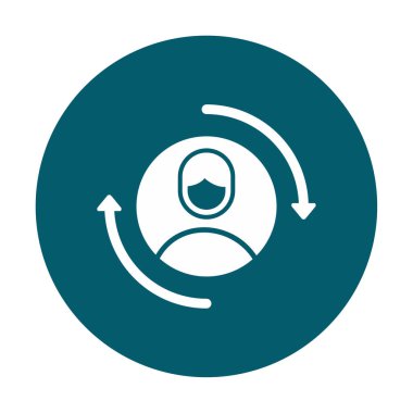 Ziyaretçi web simgesi, vektör illüstrasyonu geri getiriliyor