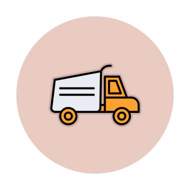 Web ve mobil uygulama tasarımınız için kamyon simgesi vektörü, kargo kamyonu logosu konsepti