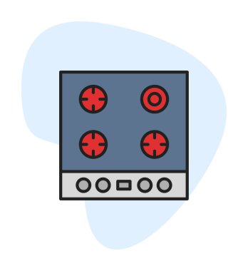 Hob vektör simgesi, basit biçim 