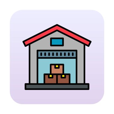 Web için depo vektör simgesinin basit illüstrasyonu