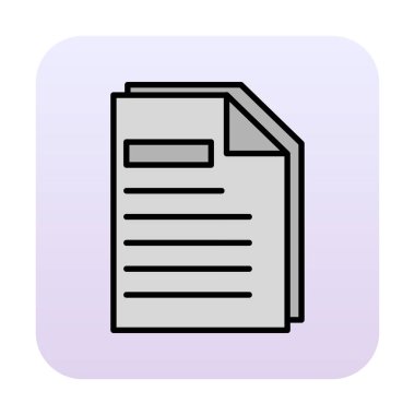 belge simgesi, vektör illüstrasyonu basit tasarım