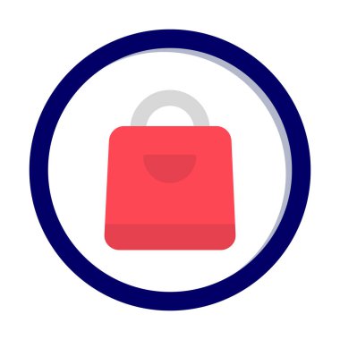 Alışveriş poşeti simgesi, vektör illüstrasyonu basit tasarım