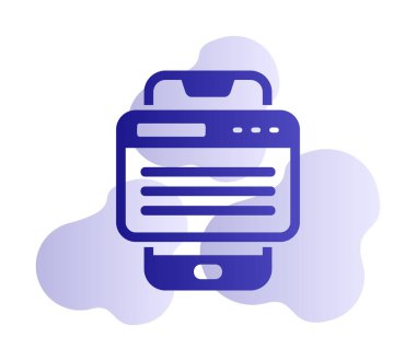 Basit Akıllı Telefon Tarayıcı simgesi, vektör illüstrasyonu