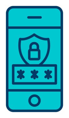 Gezici Güvenlik. Web simgesi basit illüstrasyon                     