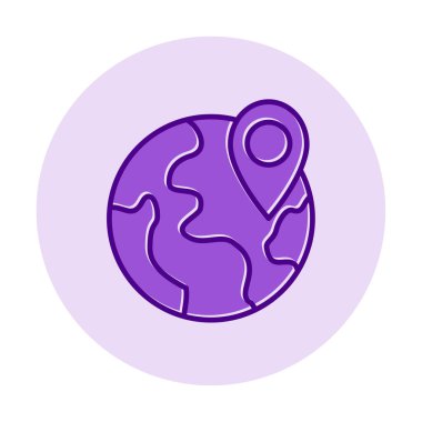 Basit Globe Konum simgesi, vektör illüstrasyonu