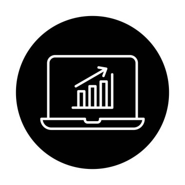 Dizüstü bilgisayarda basit büyüme grafiği, vektör illüstrasyonu