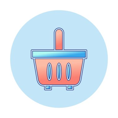 Alışveriş sepeti ikonu vektör illüstrasyonu          