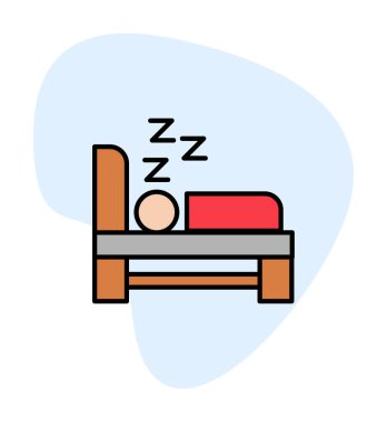 uyku yatağı ikonu vektör illüstrasyonu
