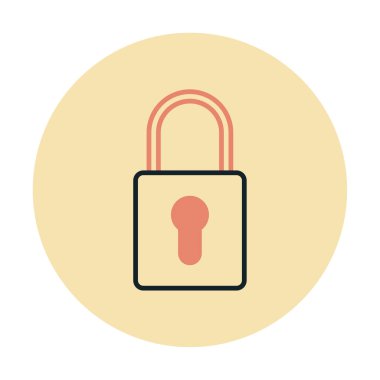 Asma kilit. Web simgesi basit illüstrasyon