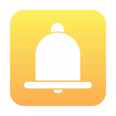 Basit Bildirim Zili simgesi, vektör illüstrasyonu