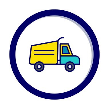 Web ve mobil uygulama tasarımınız için kamyon simgesi vektörü, kargo kamyonu logosu konsepti